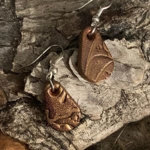 Copper Color Handcrafted Leather Earrings